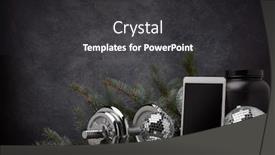  Presentation with healthy nutrition - Theme having sports-nutrition-sports-equipment-fir background and a dark gray colored foreground