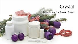  Presentation with sports nutrition - Amazing theme having sports nutrition supplements dumbbells fir backdrop and a  colored foreground