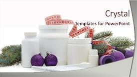  Presentation with nutrition supplements - Audience pleasing theme consisting of sports nutrition supplements dumbbells fir backdrop and a  colored foreground