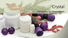  Presentation with sports nutrition - Cool new slides with sports nutrition supplements dumbbells fir backdrop and a  colored foreground