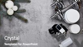  Presentation with nutrition supplements - Theme enhanced with sports nutrition supplements dumbbells fir background and a  colored foreground