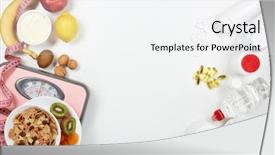  Presentation with food sport - Audience pleasing theme consisting of sports nutrition supplements healthy food backdrop and a white colored foreground
