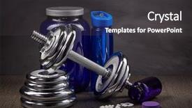  Presentation with nutrition supplements - Cool new theme with sports nutrition supplements sport accessories backdrop and a dark gray colored foreground