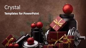  Presentation with nutrition supplements - PPT theme enhanced with sports-nutrition-supplements-sports-equipment background and a tawny brown colored foreground