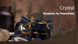  Presentation with nutrition supplements - PPT layouts with sports-nutrition-supplements-sports-equipment background and a tawny brown colored foreground