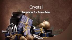  Presentation with nutrition supplements - Slide deck featuring sports-nutrition-supplements-sports-equipment background and a tawny brown colored foreground