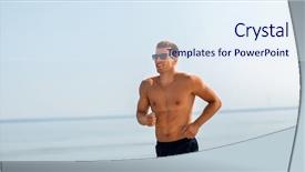  Presentation with young healthy people - Theme featuring sports pack - fitness sport people and healthy background and a  colored foreground