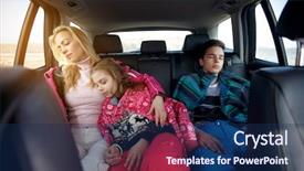  Presentation with discovery journey - Presentation design consisting of sports pack - winter ski journey - family background and a navy blue colored foreground