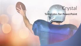  Presentation with ball sports - Slide set featuring sports player holding ball against blue glowing background background and a sky blue colored foreground
