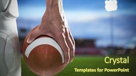  Presentation with ball sports - Slide deck enhanced with sports player holding ball background and a tawny brown colored foreground