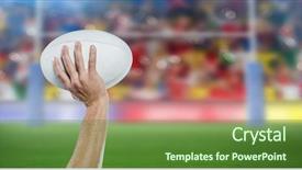  Presentation with ball sports - Presentation design having sports player holding ball background and a tawny brown colored foreground