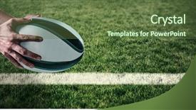  Presentation with ball sports - Slides enhanced with sports player holding ball background and a tawny brown colored foreground