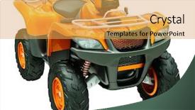  Presentation with dirt bike - Amazing slide deck having sports quad bike isolated backdrop and a yellow colored foreground