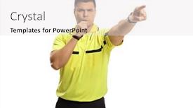  Presentation with whistle - Slide deck with sports-referee-blowing-a-whistle background and a white colored foreground
