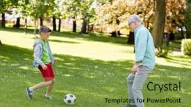  Presentation with generation - Slides featuring sports related - family generation game sport background and a  colored foreground