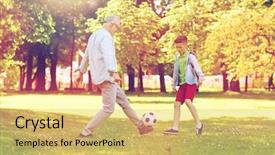  Presentation with generation - Slide deck consisting of sports related - family generation game sport background and a yellow colored foreground