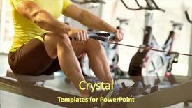  Presentation with exercise sport - Presentation theme featuring sports rowing - sport male exercise on row background and a tawny brown colored foreground