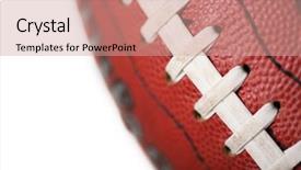  Presentation with rugby - PPT layouts with sports rugby - close up view of part background and a coral colored foreground