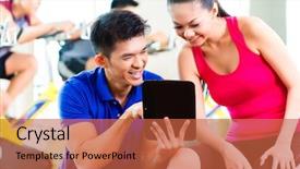  Presentation with personal goals - Beautiful PPT layouts featuring sports schedules - asian chinese woman and personal backdrop and a red colored foreground