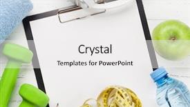  Presentation with water conservation protect nature concept - Presentation design featuring sports schedules - fitness concept dumbbells water bottle background and a white colored foreground