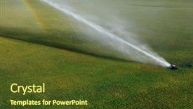  Presentation with golf course - Slide deck having sports schedules - golf course automatic lawn sprinkler background and a tawny brown colored foreground