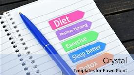  Presentation with weight - Beautiful PPT theme featuring sports schedules - lose weight steps text backdrop and a light blue colored foreground