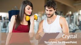  Presentation with gym - Cool new presentation with sports schedules - woman working backdrop and a coral colored foreground