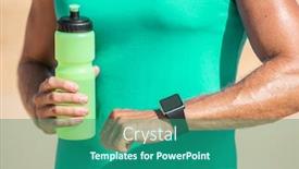  Presentation with heart rate - Audience pleasing presentation theme consisting of sports-smart-watch-athlete-man backdrop and a ocean colored foreground