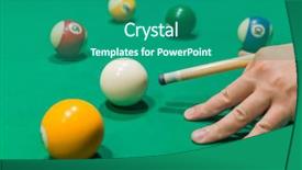  Presentation with billiard - Presentation theme enhanced with billiard balls on pool green background and a  colored foreground