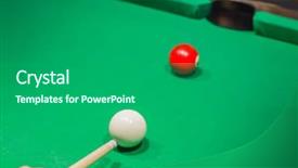  Presentation with billiard - Theme having billiard balls on pool green background and a  colored foreground