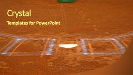  Presentation with chalk sports - Theme enhanced with sports softball - baseball homeplate with batter box background and a tawny brown colored foreground