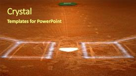  Presentation with chalk sports - Slide deck having sports softball - baseball homeplate with batter box background and a tawny brown colored foreground