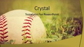  Presentation with vintage baseball - Colorful presentation design enhanced with sports softball - square photo of a baseball backdrop and a yellow colored foreground