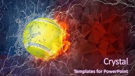  Presentation with water sports - Slide deck consisting of sports softball - tennis ball on fire background and a tawny brown colored foreground