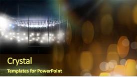  Presentation with stadium - PPT theme featuring sports stadium lights transition effect background and a tawny brown colored foreground