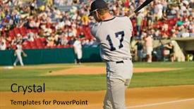  Presentation with baseball - Presentation having sports star - baseball players playing the sport background and a gold colored foreground