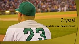  Presentation with baseball - Amazing presentation theme having sports star - baseball players playing the sport backdrop and a gold colored foreground