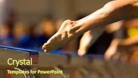  Presentation with water woman swimming underwater - Beautiful slides featuring sports swimming - male swimmer diving backdrop and a tawny brown colored foreground