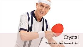  Presentation with sports table tennis - Beautiful slides featuring sports table tennis - active senior playing ping-pong backdrop and a lemonade colored foreground