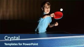  Presentation with stuck - Colorful slide set enhanced with sports table tennis - little boy wearing blue shirt backdrop and a ocean colored foreground