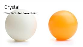  Presentation with table tennis - Colorful presentation design enhanced with sports table tennis - ping-pong ball isolated on white backdrop and a white colored foreground