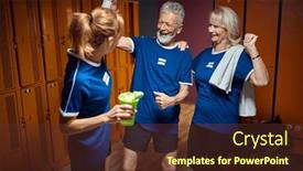  Presentation with team health - Theme consisting of sports-team-in-locker-room background and a tawny brown colored foreground