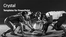  Presentation with football players field - Colorful slide deck enhanced with sports teamwork - american football players are ready backdrop and a dark gray colored foreground