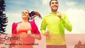  Presentation with friendship - Colorful theme enhanced with sports teamwork - fitness sport friendship and lifestyle backdrop and a coral colored foreground