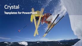  Presentation with bank - Slide deck featuring sports teamwork - low angle view of two background and a ocean colored foreground