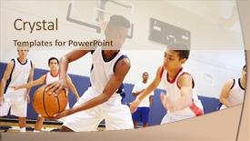  Presentation with teamwork school - Amazing presentation theme having sports teamwork - male high school basketball team backdrop and a lemonade colored foreground