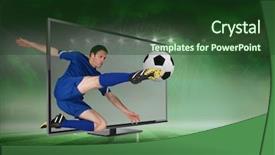  Presentation with ball sports - PPT layouts having sports television - composite image of fit football background and a tawny brown colored foreground