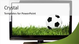  Presentation with soccer - Colorful slides enhanced with sports television - soccer on tv concept isolated backdrop and a  colored foreground