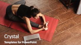  Presentation with healthy - PPT layouts featuring sports video background - beautiful healthy woman doing yoga background and a tawny brown colored foreground