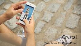  Presentation with video training - Slide set featuring sports video background - man watching sport training online background and a coral colored foreground